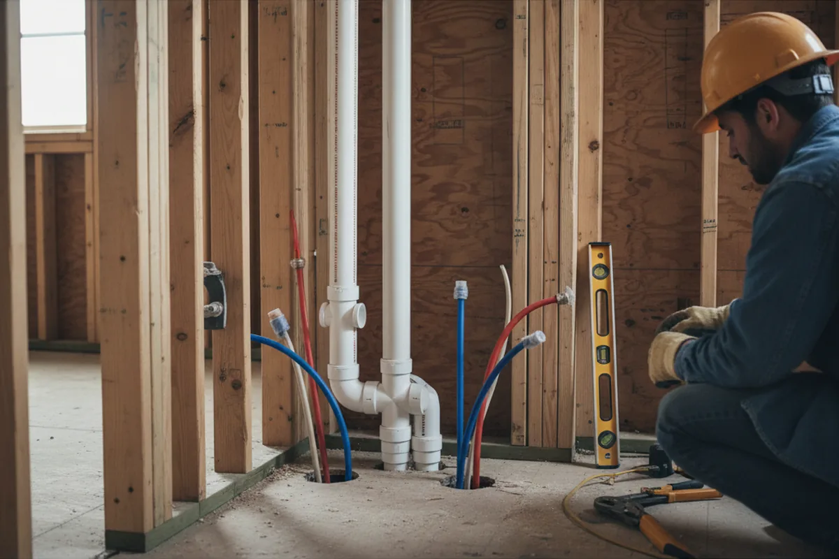 Drain and supply rough-in during Toilet Repair and Installation in Hartsville