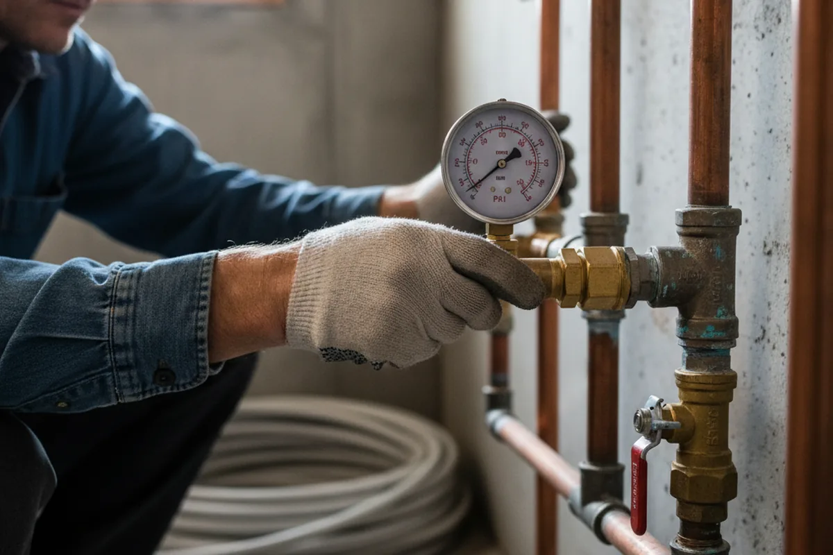 Pressure testing a repaired line during Water Line Repair in Hartsville